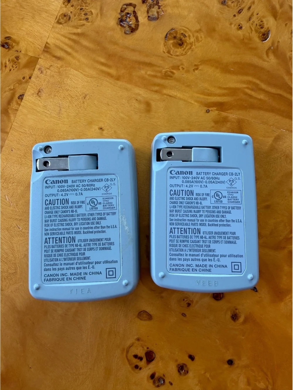 Set of 2 Canon CB-2LY Battery Charger NB-6L and NB-6LH